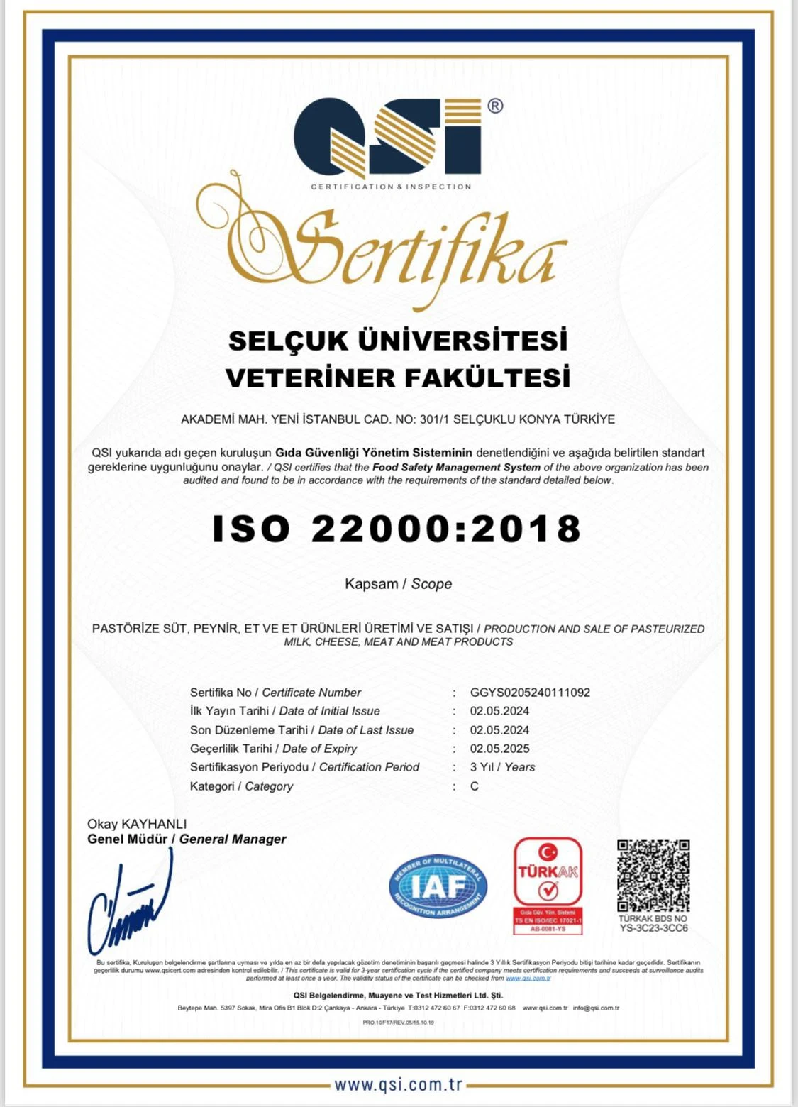 Veteriner Fakültesi 3 farklı ISO belgesi aldı!